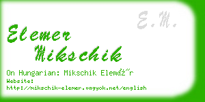 elemer mikschik business card